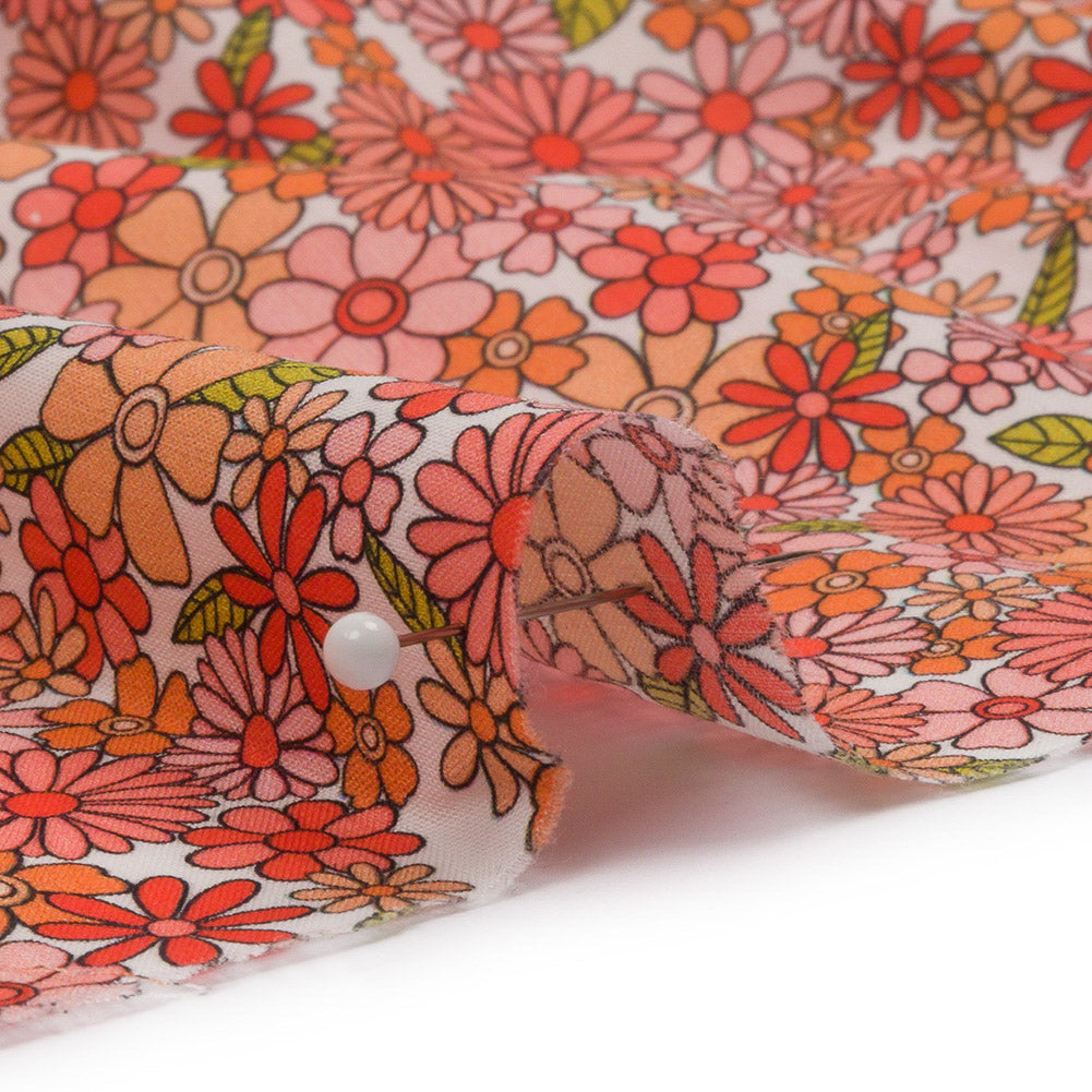 Cotton Voile - Orange Floral - Strawberry Fields Print - Mood Exclusive Secret Garden Collection Cotton Voile - Orange Floral - Strawberry Fields Print - Mood Exclusive Secret Garden Collection