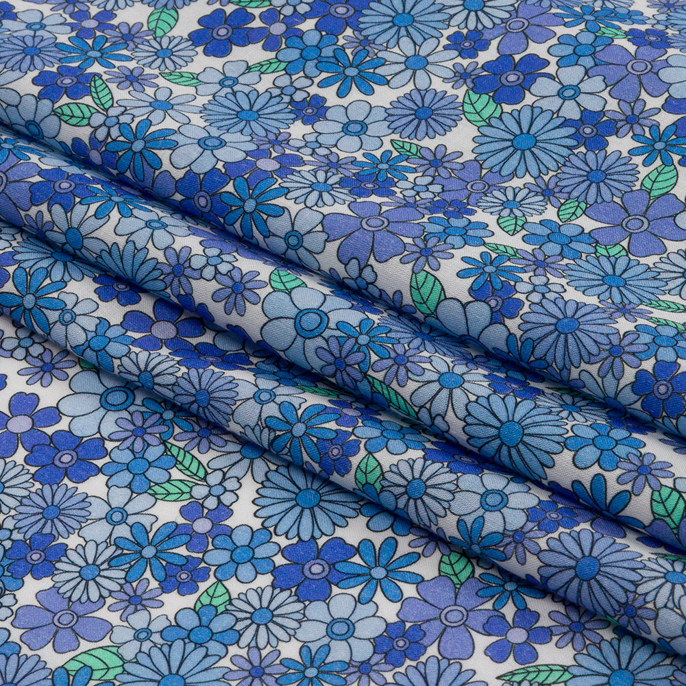 Cotton Voile - Blue Floral - Strawberry Fields Print - Mood Exclusive Secret Garden Collection Cotton Voile - Blue Floral - Strawberry Fields Print - Mood Exclusive Secret Garden Collection
