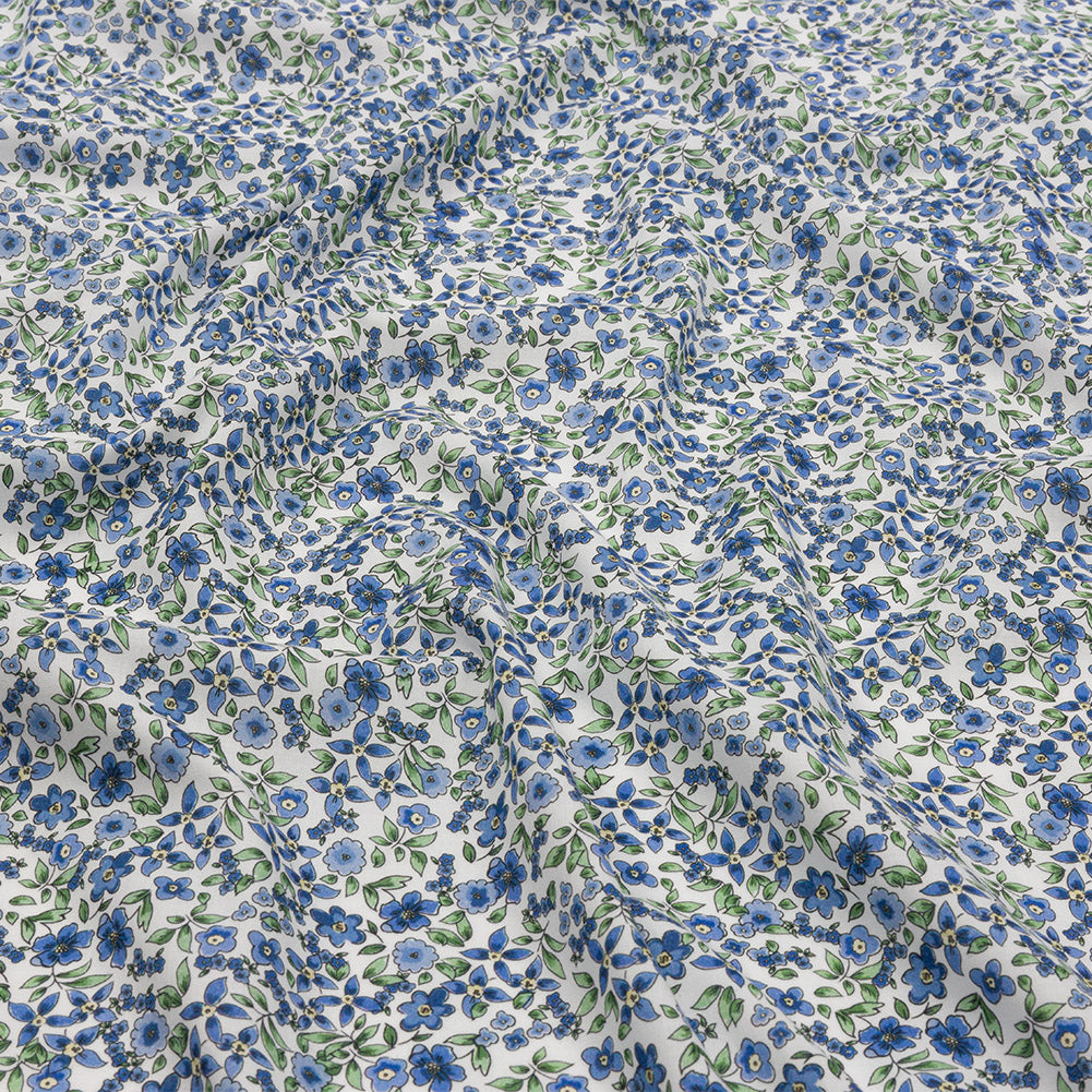 Cotton Voile - Blue Floral - Botanical Stroll Print - Mood Exclusive Secret Garden Collection Cotton Voile - Blue Floral - Botanical Stroll Print - Mood Exclusive Secret Garden Collection