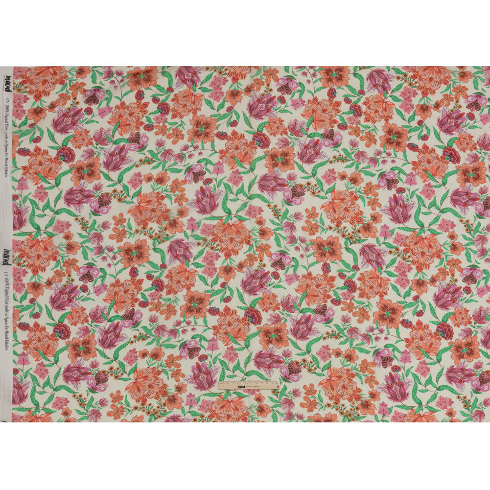 Viscose Georgette - Pink and Orange Floral - Lennox Estate Print - Mood Exclusive Gisele Collection Viscose Georgette - Pink and Orange Floral - Lennox Estate Print - Mood Exclusive Gisele Collection