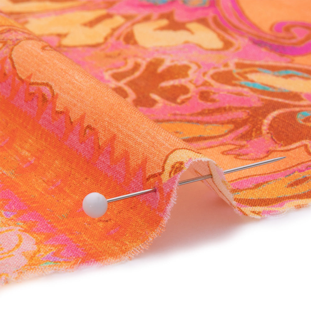 Cotton Voile - Orange Patchwork Paisley - Pastel Patina Print - Mood Exclusive Gisele Collection Cotton Voile - Orange Patchwork Paisley - Pastel Patina Print - Mood Exclusive Gisele Collection
