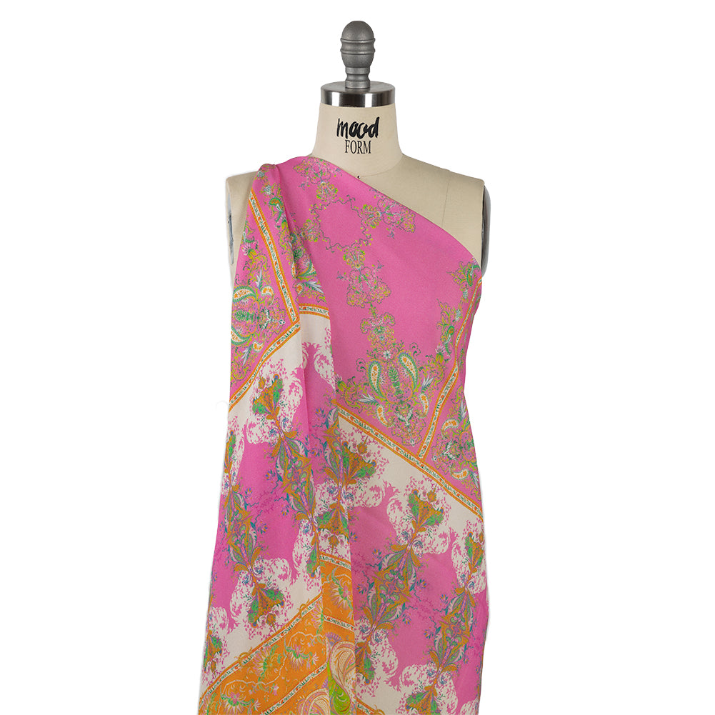 Sustainable Viscose Crepe Panel - Paisley Stripes and Squares - Cypress Daydreams Print - Mood Exclusive Gisele Collection - Drape Sustainable Viscose Crepe Panel - Paisley Stripes and Squares - Cypress Daydreams Print - Mood Exclusive Gisele Collection - Drape
