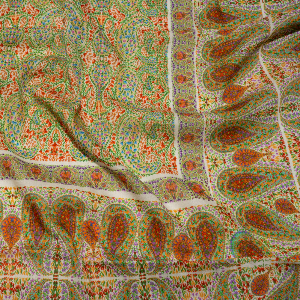 Sustainable Viscose Crepe Panel - Cream Paisley Squares - Laputa's Groundkeeper Print - Mood Exclusive Gisele Collection Sustainable Viscose Crepe Panel - Cream Paisley Squares - Laputa's Groundkeeper Print - Mood Exclusive Gisele Collection