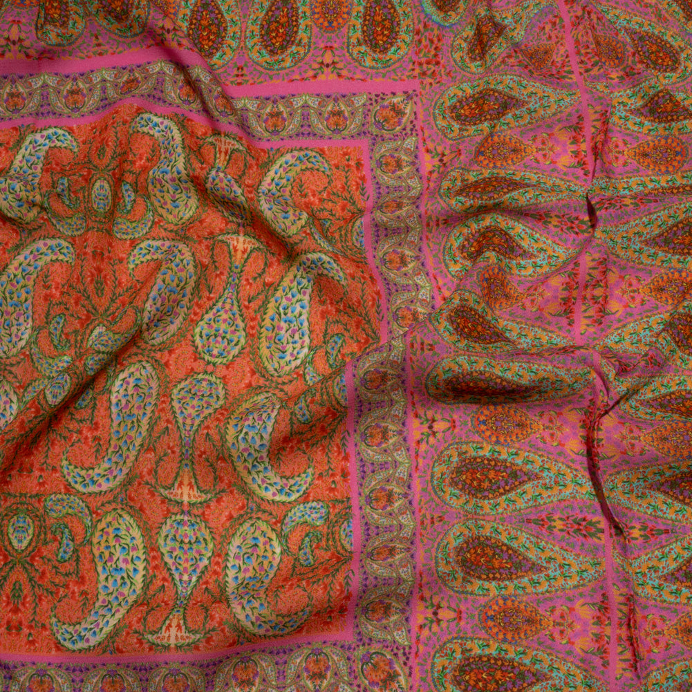 Sustainable Viscose Crepe Panel - Pink Paisley Squares - Laputa's Groundkeeper Print - Mood Exclusive Gisele Collection Sustainable Viscose Crepe Panel - Pink Paisley Squares - Laputa's Groundkeeper Print - Mood Exclusive Gisele Collection