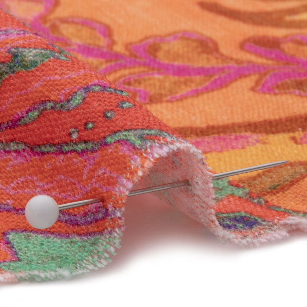 Viscose and Linen Woven - Orange Patchwork Paisley - Pastel Patina Print - Mood Exclusive Gisele Collection Viscose and Linen Woven - Orange Patchwork Paisley - Pastel Patina Print - Mood Exclusive Gisele Collection