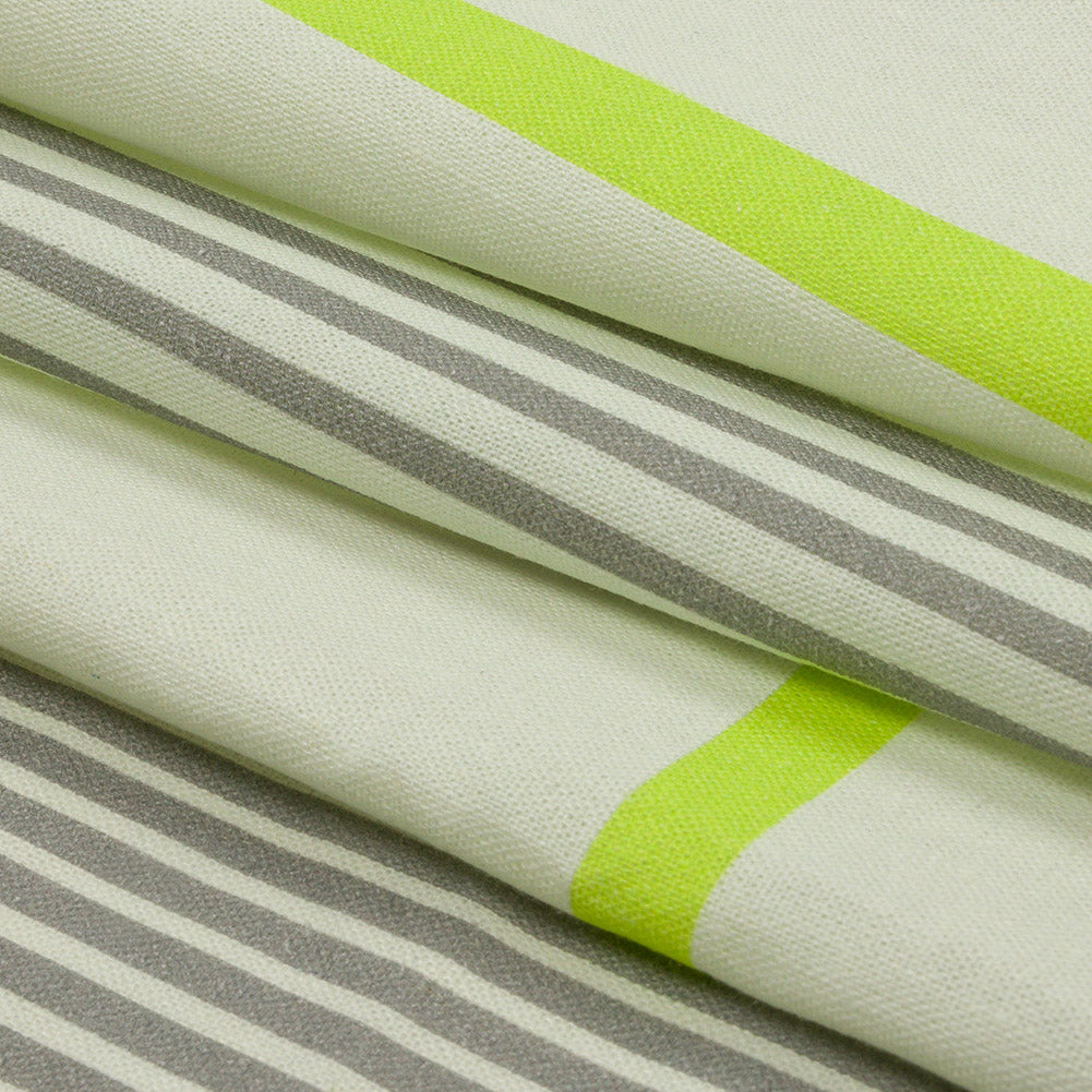 Linen and Rayon Woven Panel - Gray and Lime Concentric Squares - On the Rocks Print - Mood Exclusive Palm Beach Collection Linen and Rayon Woven Panel - Gray and Lime Concentric Squares - On the Rocks Print - Mood Exclusive Palm Beach Collection