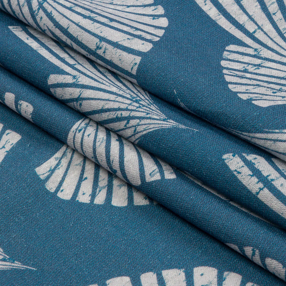 Linen and Rayon Woven - Sky Blue Palm Fans - Paradise Palms Print - Mood Exclusive Palm Beach Collection Linen and Rayon Woven - Sky Blue Palm Fans - Paradise Palms Print - Mood Exclusive Palm Beach Collection