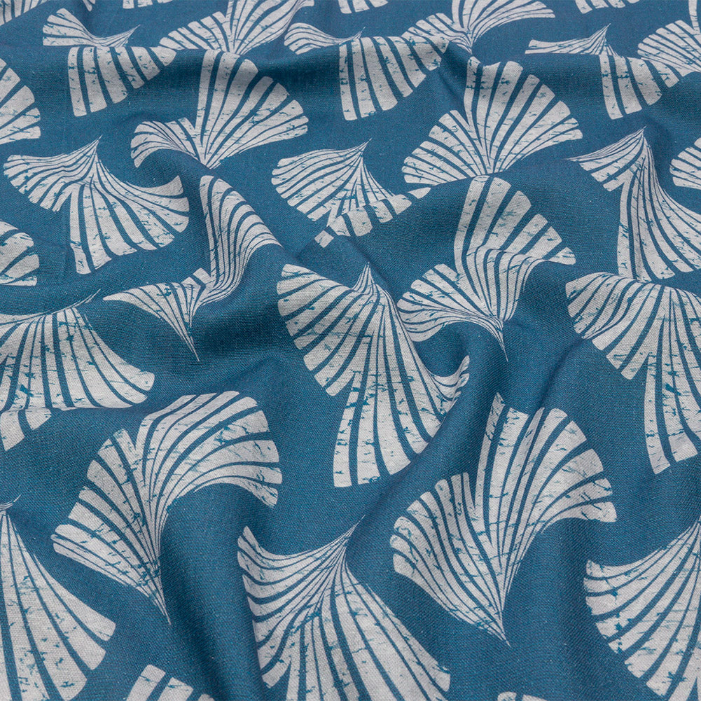 Linen and Rayon Woven - Sky Blue Palm Fans - Paradise Palms Print - Mood Exclusive Palm Beach Collection Linen and Rayon Woven - Sky Blue Palm Fans - Paradise Palms Print - Mood Exclusive Palm Beach Collection