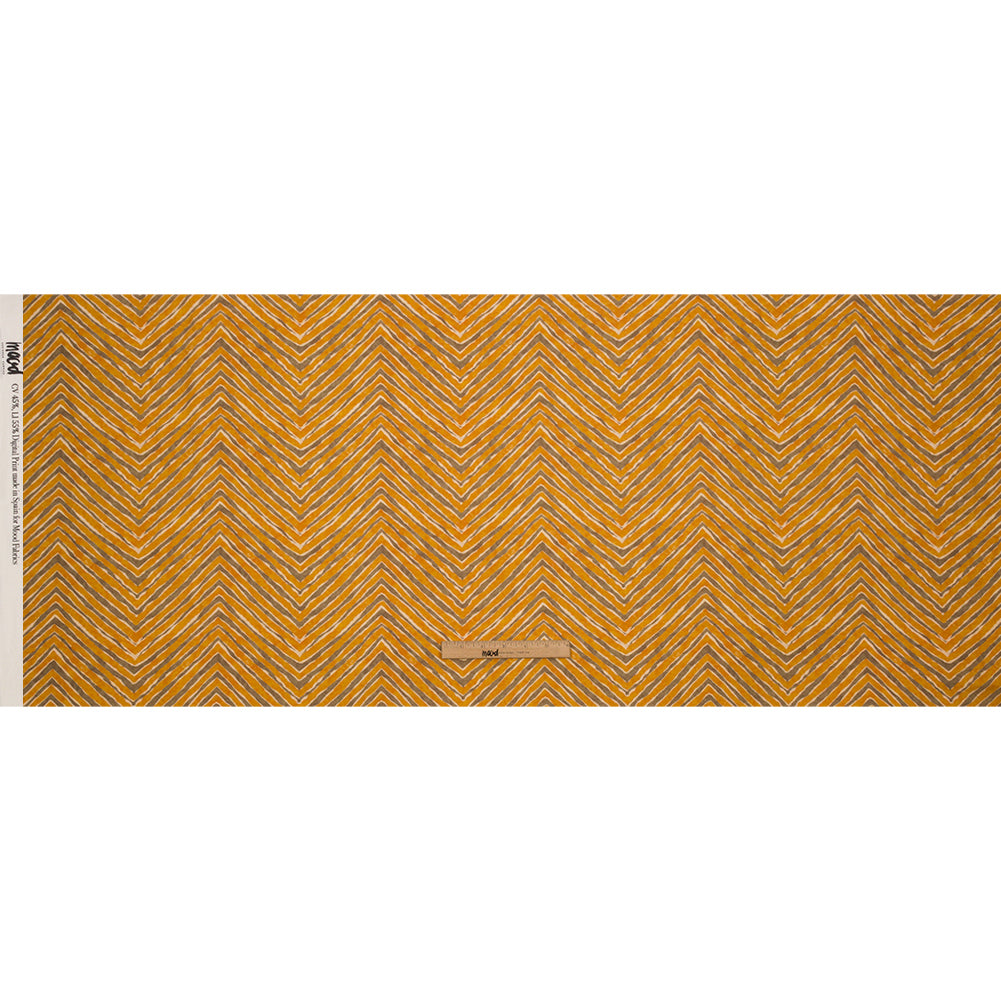 Linen and Rayon Woven - Taupe and Orange Painterly Chevrons - August Attitude Print - Mood Exclusive Palm Beach Collection Linen and Rayon Woven - Taupe and Orange Painterly Chevrons - August Attitude Print - Mood Exclusive Palm Beach Collection