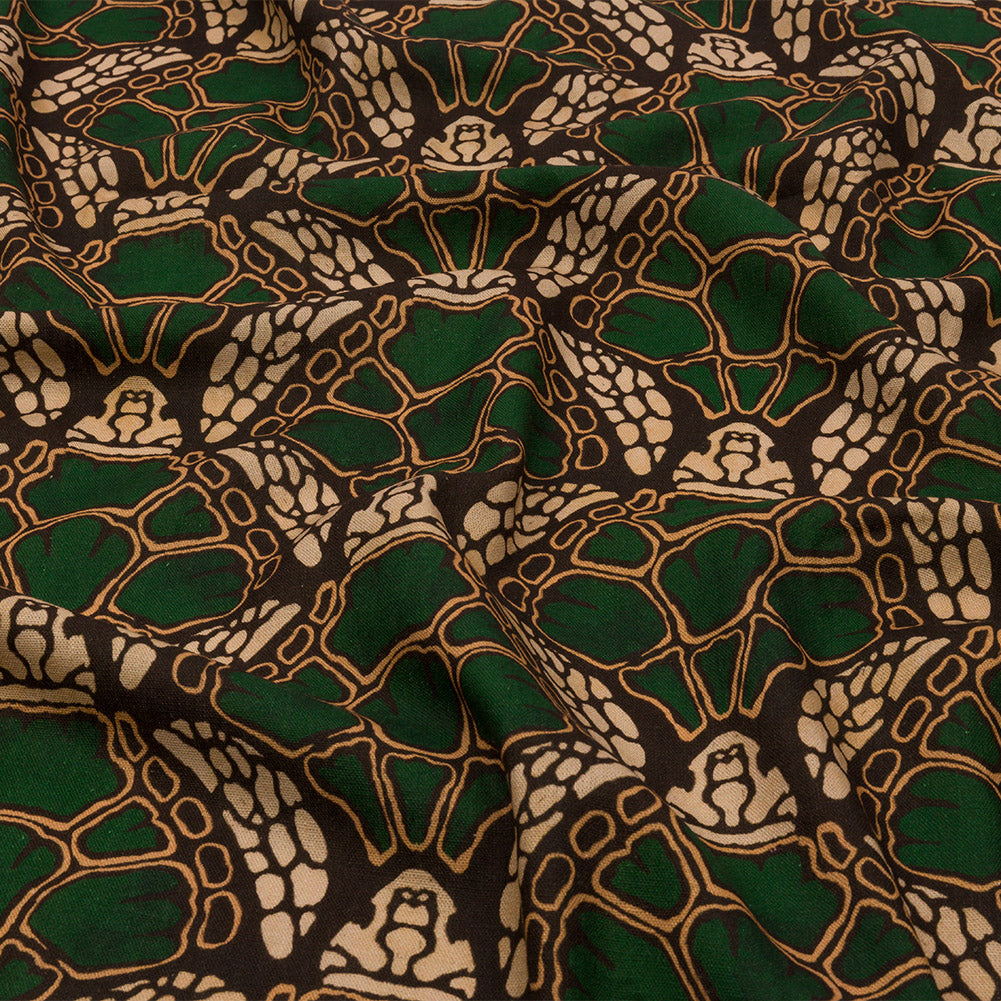 Linen and Rayon Woven - Green and Brown Abstracted Turtles - Turtle Cove Print - Mood Exclusive Palm Beach Collection Linen and Rayon Woven - Green and Brown Abstracted Turtles - Turtle Cove Print - Mood Exclusive Palm Beach Collection