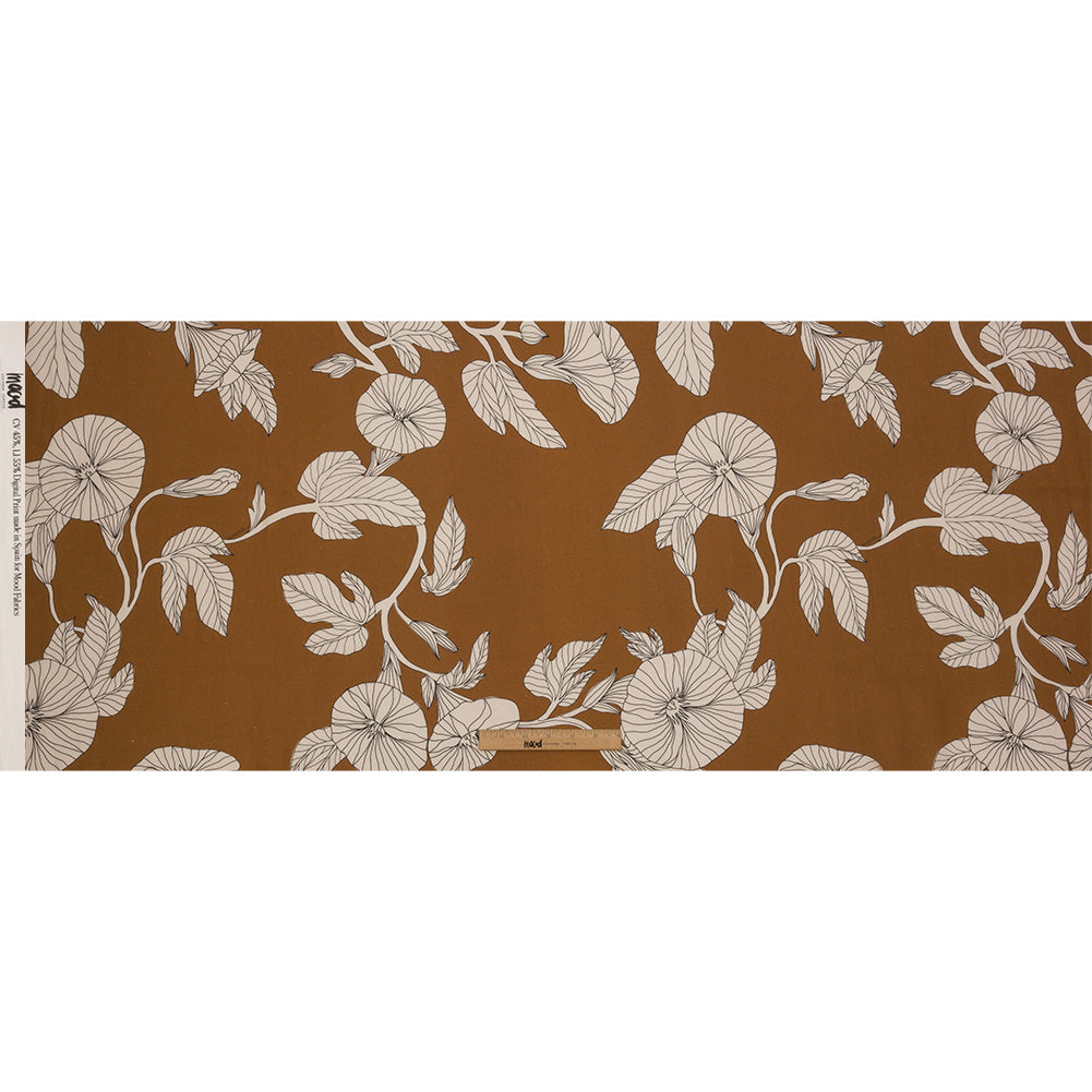 Linen and Rayon Woven - Brown Floral - Floridian Nights Print - Mood Exclusive Palm Beach Collection Linen and Rayon Woven - Brown Floral - Floridian Nights Print - Mood Exclusive Palm Beach Collection
