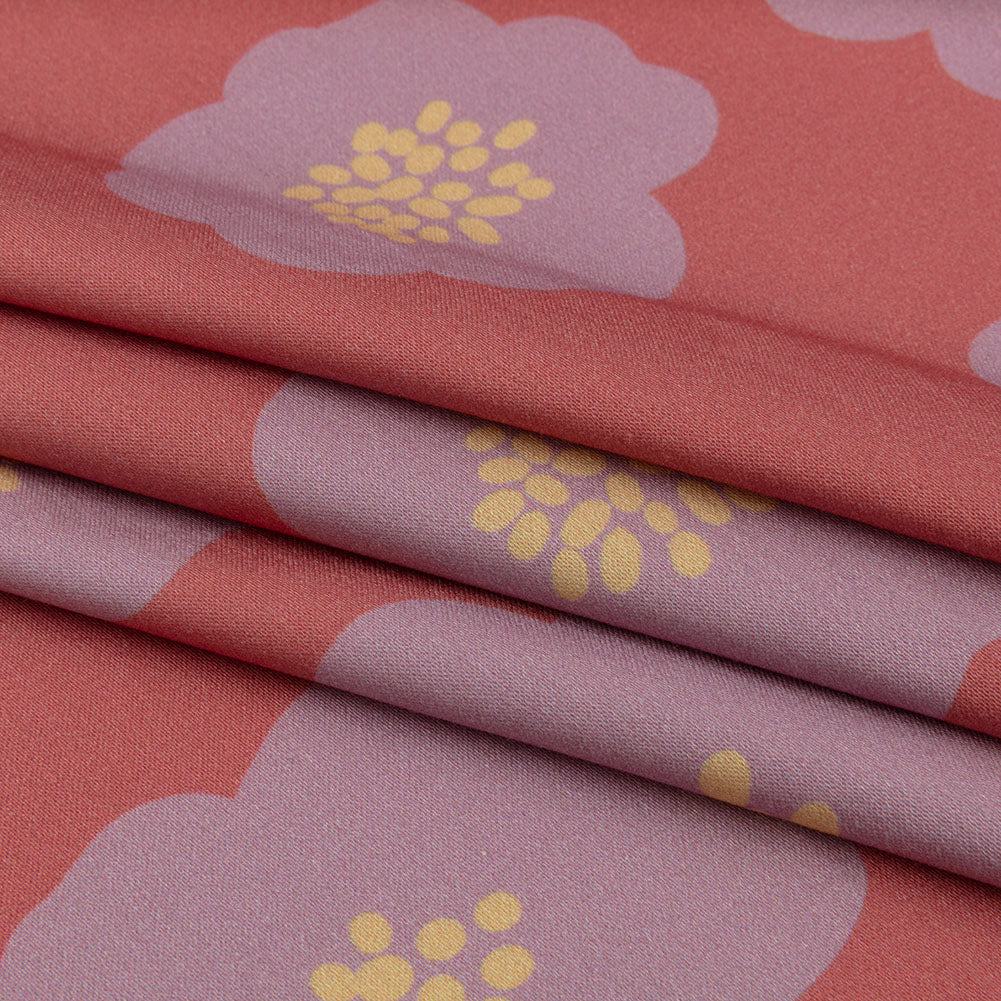 Stretch Cotton Sateen - Pink and Lilac Simple Floral - Cadillac Cutie Print - Mood Exclusive Yesterday Collection - Folded Stretch Cotton Sateen - Pink and Lilac Simple Floral - Cadillac Cutie Print - Mood Exclusive Yesterday Collection - Folded