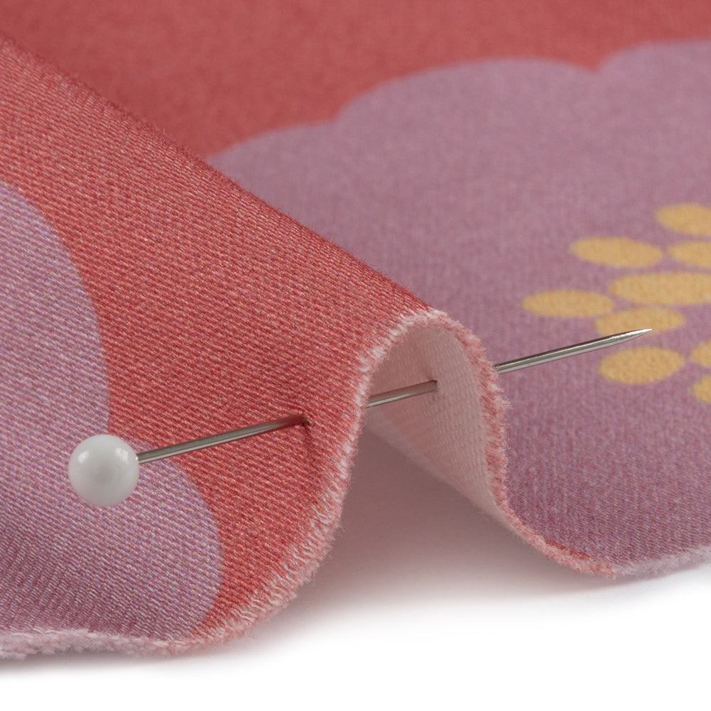 Stretch Cotton Sateen - Pink and Lilac Simple Floral - Cadillac Cutie Print - Mood Exclusive Yesterday Collection - Detail Stretch Cotton Sateen - Pink and Lilac Simple Floral - Cadillac Cutie Print - Mood Exclusive Yesterday Collection - Detail