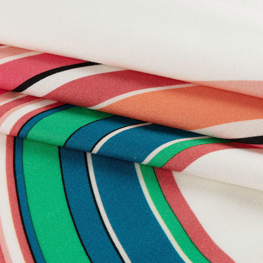Stretch Cotton Sateen Panel - Multicolor Big Circles - A-Side Print - Mood Exclusive Yesterday Collection - Folded Stretch Cotton Sateen Panel - Multicolor Big Circles - A-Side Print - Mood Exclusive Yesterday Collection - Folded