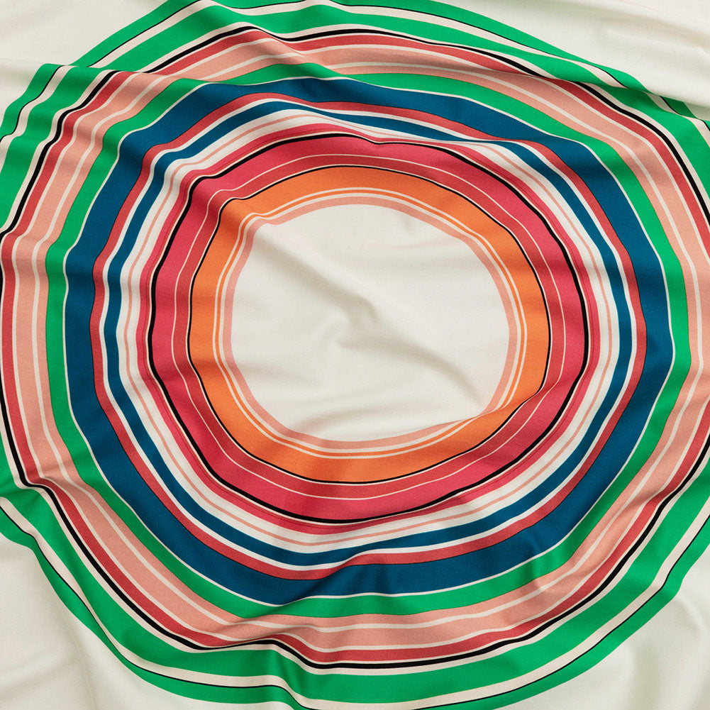Stretch Cotton Sateen Panel - Multicolor Big Circles - A-Side Print - Mood Exclusive Yesterday Collection Stretch Cotton Sateen Panel - Multicolor Big Circles - A-Side Print - Mood Exclusive Yesterday Collection