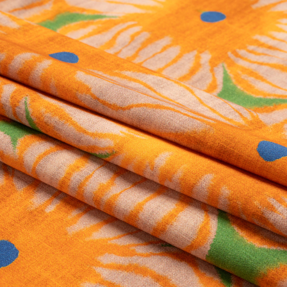 Stretch Cotton Sateen - Orange Floral Grid - Marigold Spritz Print - Mood Exclusive Marigold Collection Stretch Cotton Sateen - Orange Floral Grid - Marigold Spritz Print - Mood Exclusive Marigold Collection