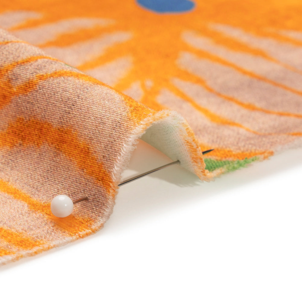 Stretch Cotton Sateen - Orange Floral Grid - Marigold Spritz Print - Mood Exclusive Marigold Collection Stretch Cotton Sateen - Orange Floral Grid - Marigold Spritz Print - Mood Exclusive Marigold Collection