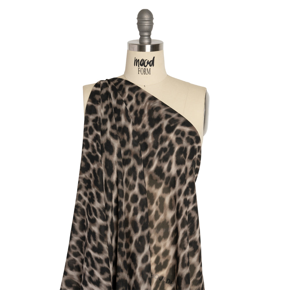 Viscose Georgette - Black and Beige Leopard - Shade of the Acacia Print - Mood Exclusive Kilimanjaro Collection Viscose Georgette - Black and Beige Leopard - Shade of the Acacia Print - Mood Exclusive Kilimanjaro Collection