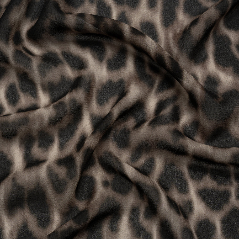 Viscose Georgette - Black and Beige Leopard - Shade of the Acacia Print - Mood Exclusive Kilimanjaro Collection Viscose Georgette - Black and Beige Leopard - Shade of the Acacia Print - Mood Exclusive Kilimanjaro Collection