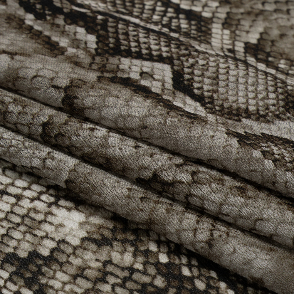 Viscose Georgette - Gray Python Skin - Tanzania Temptations Print - Mood Exclusive Kilimanjaro Collection Viscose Georgette - Gray Python Skin - Tanzania Temptations Print - Mood Exclusive Kilimanjaro Collection