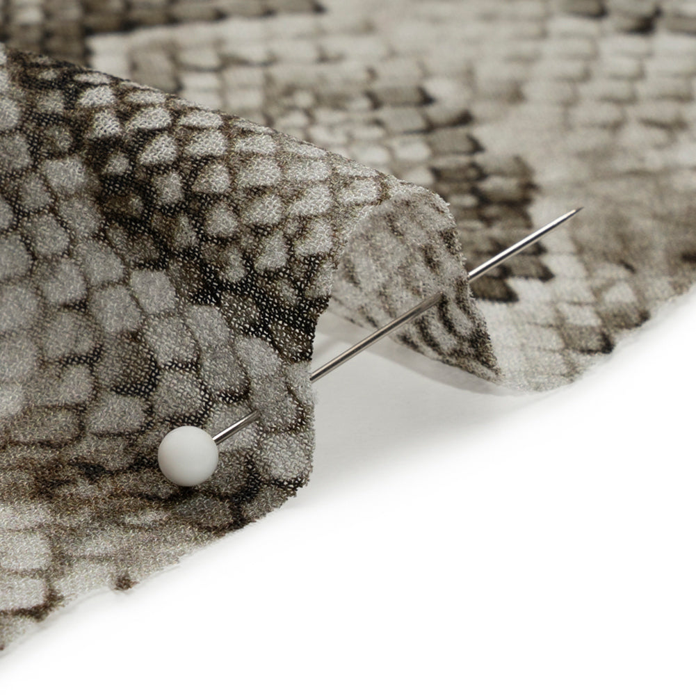 Viscose Georgette - Gray Python Skin - Tanzania Temptations Print - Mood Exclusive Kilimanjaro Collection Viscose Georgette - Gray Python Skin - Tanzania Temptations Print - Mood Exclusive Kilimanjaro Collection