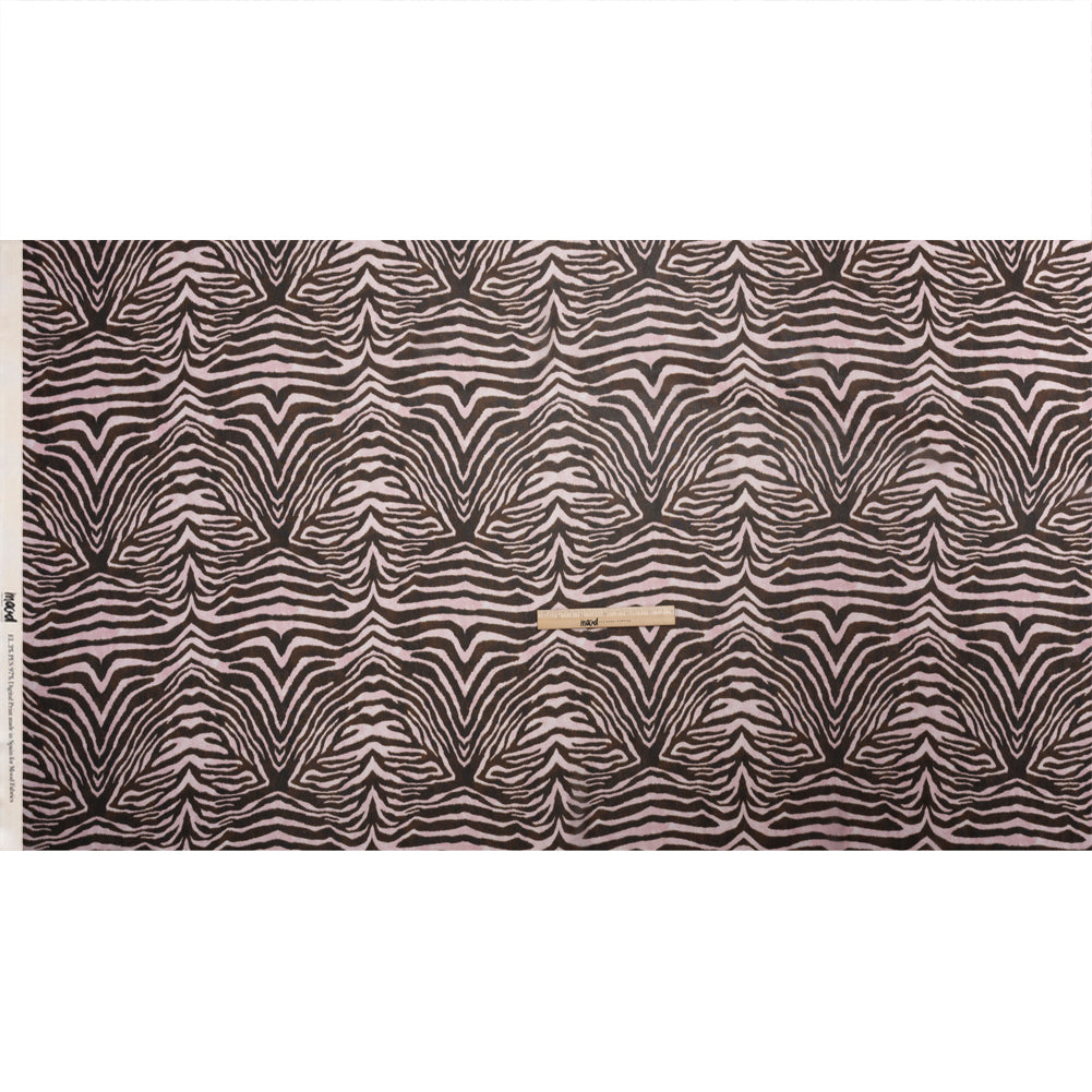 Viscose Georgette - Pink and Brown Zebra Stripes - Destination Oasis Print - Mood Exclusive Kilimanjaro Collection - Full Viscose Georgette - Pink and Brown Zebra Stripes - Destination Oasis Print - Mood Exclusive Kilimanjaro Collection - Full