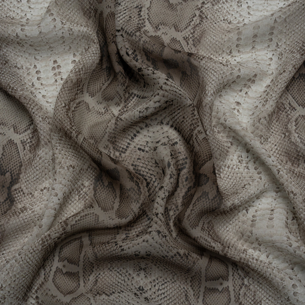 Viscose Georgette - Gray Snakeskin - Midnight Lurking Print - Mood Exclusive Kilimanjaro Collection Viscose Georgette - Gray Snakeskin - Midnight Lurking Print - Mood Exclusive Kilimanjaro Collection