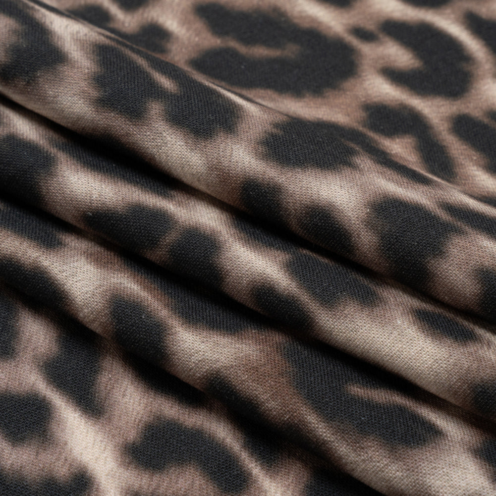 Linen and Rayon Woven - Black and Beige Leopard - Shade of the Acacia Print - Mood Exclusive Kilimanjaro Collection Linen and Rayon Woven - Black and Beige Leopard - Shade of the Acacia Print - Mood Exclusive Kilimanjaro Collection