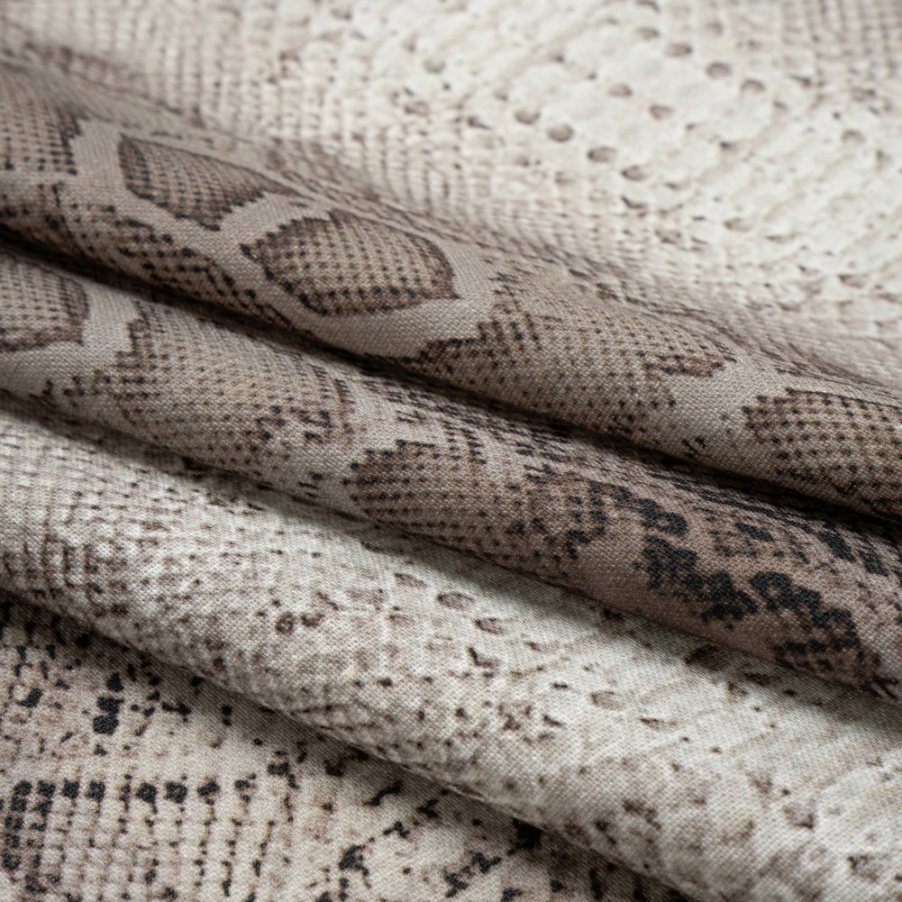 Linen and Rayon Woven - Gray Snakeskin - Midnight Lurking Print - Mood Exclusive Kilimanjaro Collection - Folded Linen and Rayon Woven - Gray Snakeskin - Midnight Lurking Print - Mood Exclusive Kilimanjaro Collection - Folded