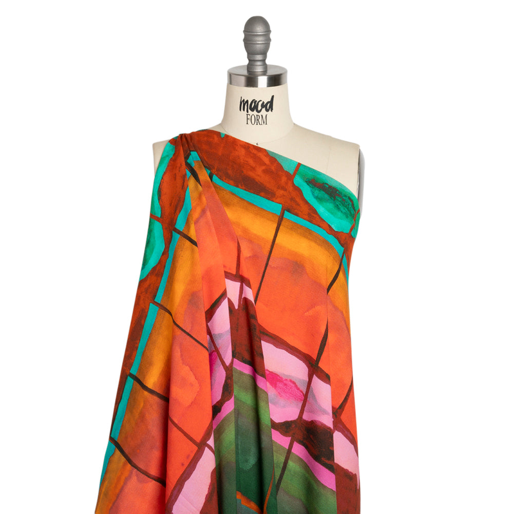 Viscose Crepe - Landscape Blocks - Mood Exclusive Take Me Home Print - Drape Viscose Crepe - Landscape Blocks - Mood Exclusive Take Me Home Print - Drape