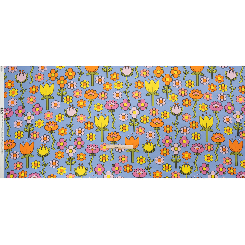 Stretch Cotton Sateen - Blue, Yellow and Purple Simple Floral - Mood Exclusive Atari Acres Print - Full Stretch Cotton Sateen - Blue, Yellow and Purple Simple Floral - Mood Exclusive Atari Acres Print - Full