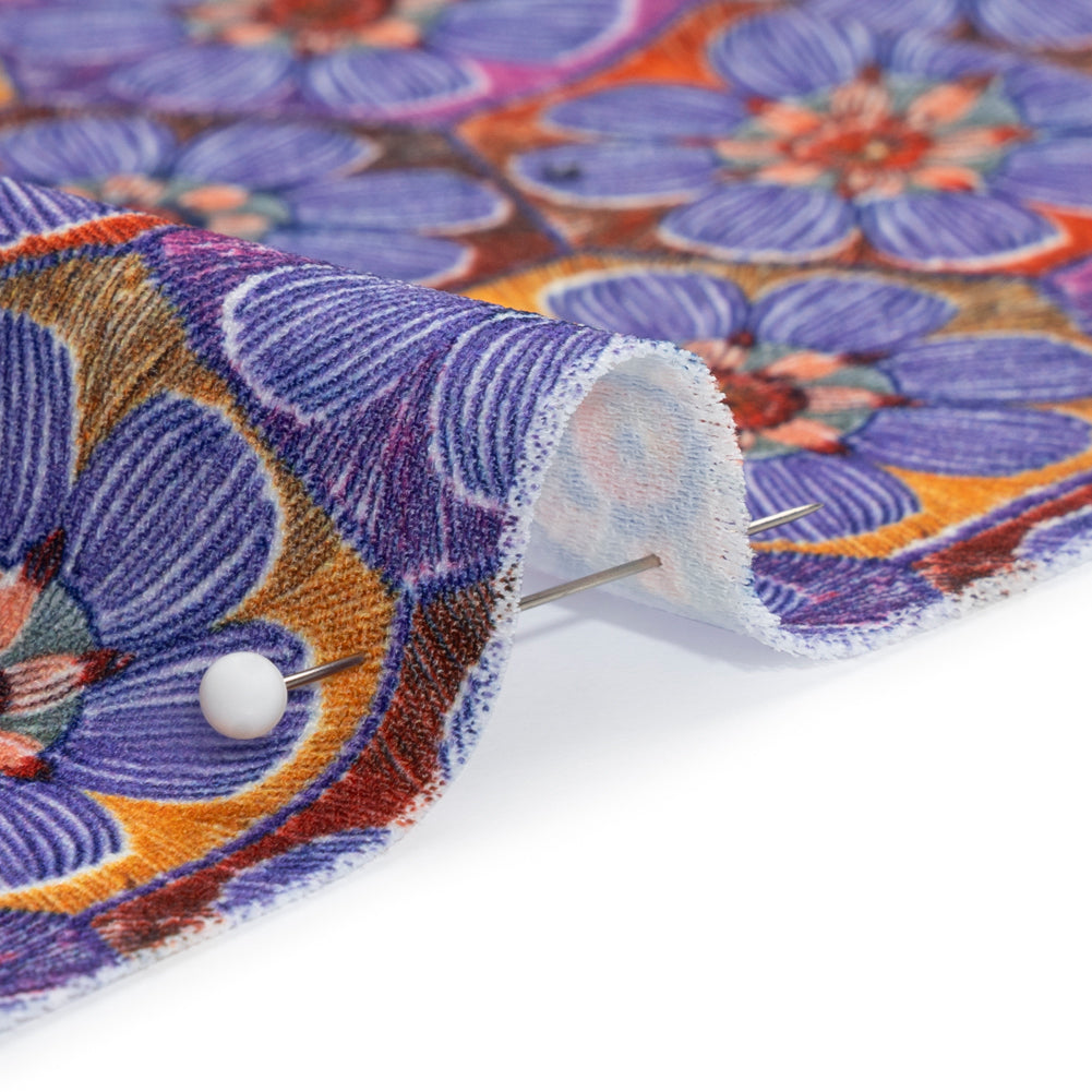 Luxe Polyester Crepe - Purple Honeycomb Florals - Mood Exclusive Bloom Honey Bloom Print Luxe Polyester Crepe - Purple Honeycomb Florals - Mood Exclusive Bloom Honey Bloom Print