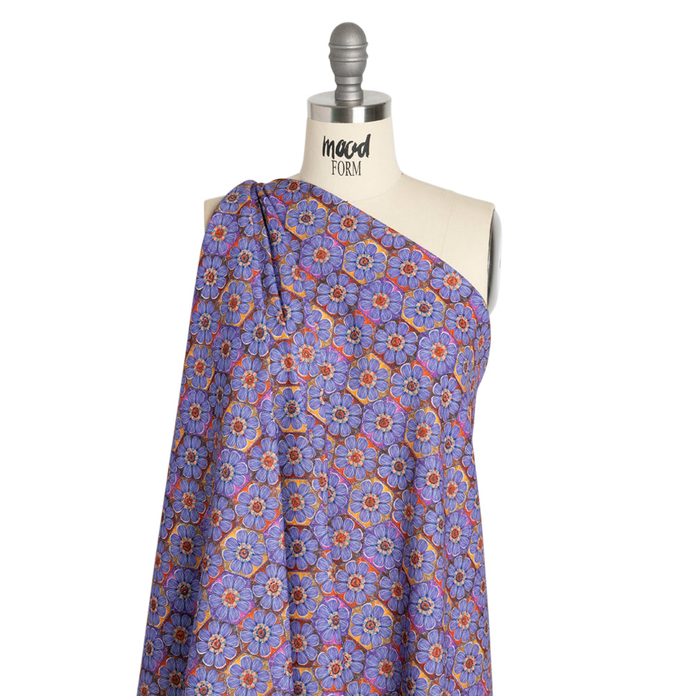 Luxe Polyester Crepe - Purple Honeycomb Florals - Mood Exclusive Bloom Honey Bloom Print Luxe Polyester Crepe - Purple Honeycomb Florals - Mood Exclusive Bloom Honey Bloom Print