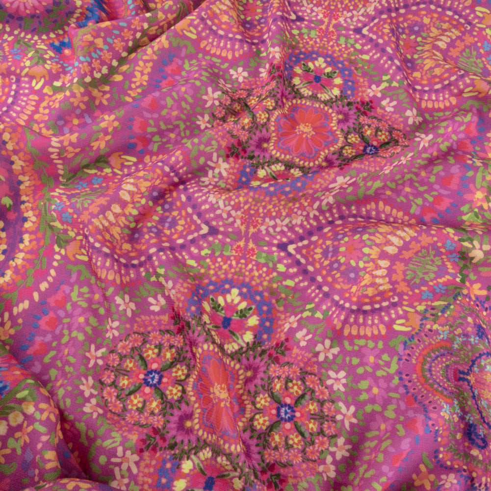 Sustainable Viscose Crepe - Pink Paisley - Amsterdam Market Print - Mood Exclusive Gisele Collection Sustainable Viscose Crepe - Pink Paisley - Amsterdam Market Print - Mood Exclusive Gisele Collection