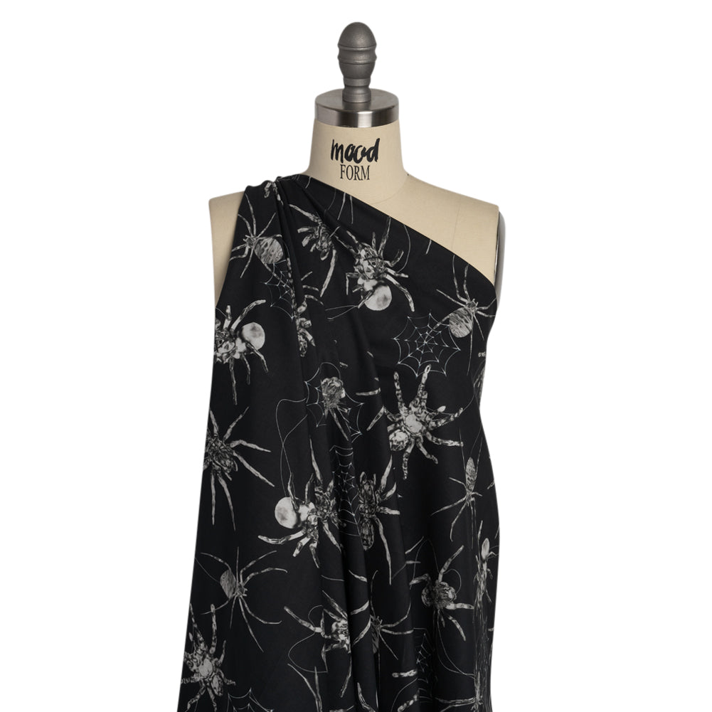 Cotton Voile - Black and White Spiders - Mood Exclusive Tantalizing Tarantulas Print Drape Cotton Voile - Black and White Spiders - Mood Exclusive Tantalizing Tarantulas Print Drape