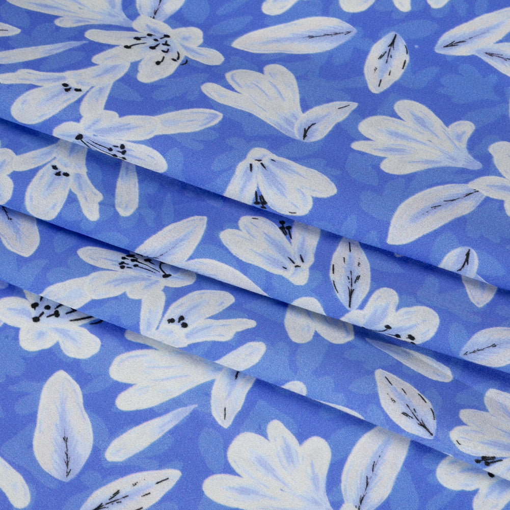 Rayon Challis - Blue Floral - Daybreak Bloom Print - Mood Exclusive Chariot Collection Rayon Challis - Blue Floral - Daybreak Bloom Print - Mood Exclusive Chariot Collection