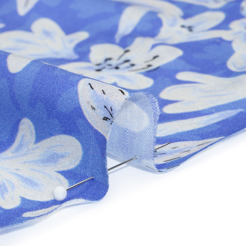 Rayon Challis - Blue Floral - Daybreak Bloom Print - Mood Exclusive Chariot Collection Rayon Challis - Blue Floral - Daybreak Bloom Print - Mood Exclusive Chariot Collection
