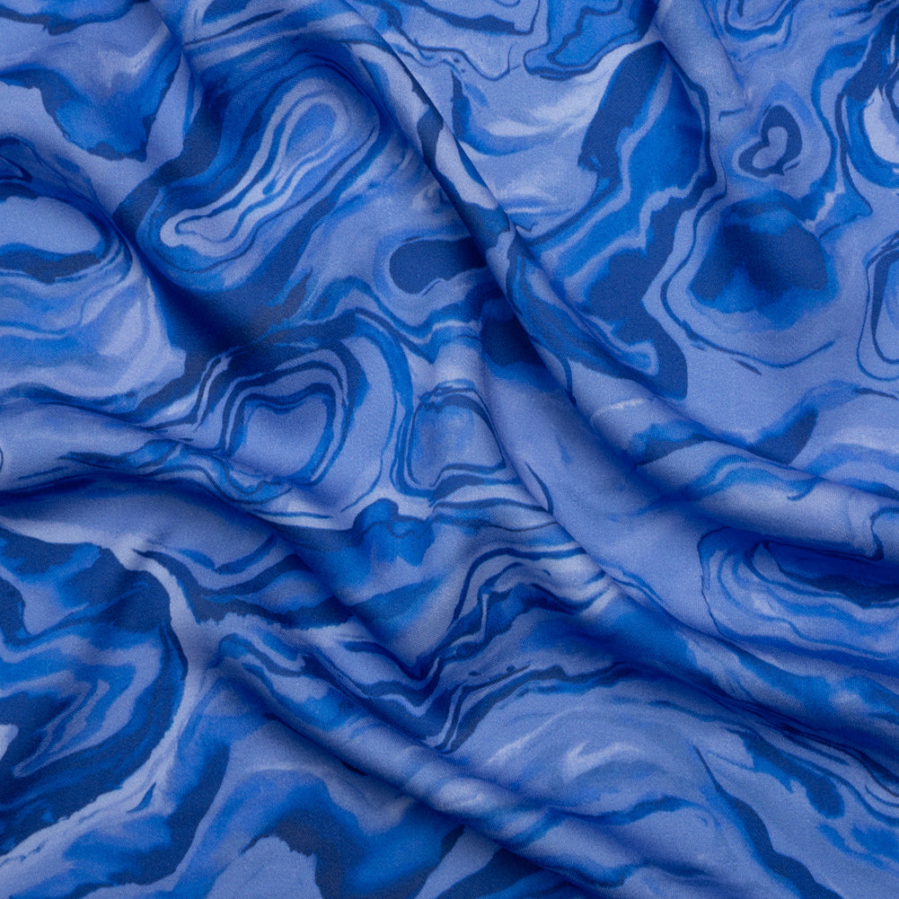 Rayon Challis - Blue Abstract - Skyscape Print - Mood Exclusive Chariot Collection Rayon Challis - Blue Abstract - Skyscape Print - Mood Exclusive Chariot Collection