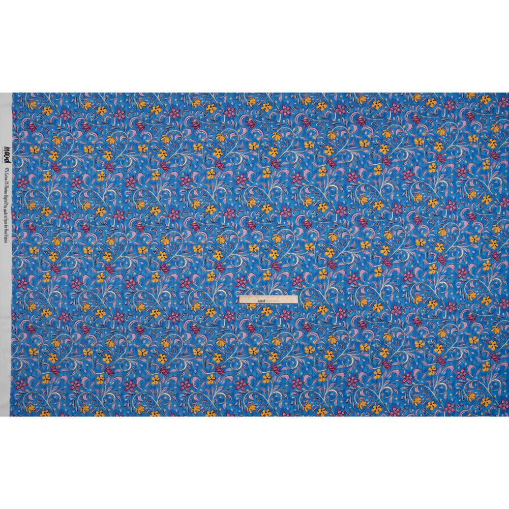 Stretch Cotton Sateen - Blue and Yellow Floral - Apollo's Laurel Print - Mood Exclusive Chariot Collection - Full Stretch Cotton Sateen - Blue and Yellow Floral - Apollo's Laurel Print - Mood Exclusive Chariot Collection - Full