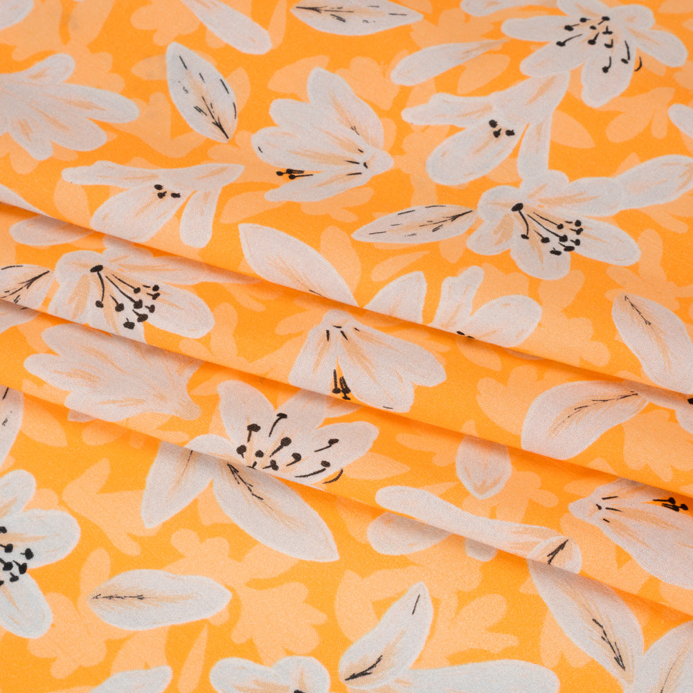 Cotton Voile - Yellow Floral - Daybreak Bloom Print - Mood Exclusive Chariot Collection - Folded Cotton Voile - Yellow Floral - Daybreak Bloom Print - Mood Exclusive Chariot Collection - Folded