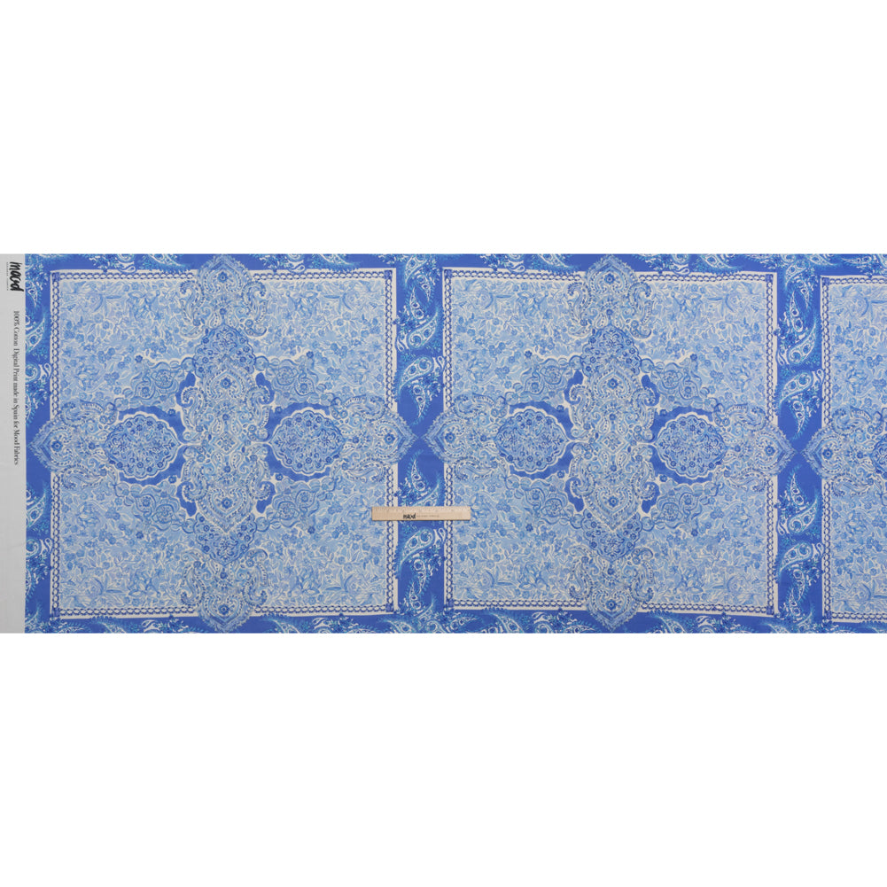 Cotton Voile Panel - Blue Paisley Floral - Sicilian Summer Print - Mood Exclusive Chariot Collection - Full Cotton Voile Panel - Blue Paisley Floral - Sicilian Summer Print - Mood Exclusive Chariot Collection - Full