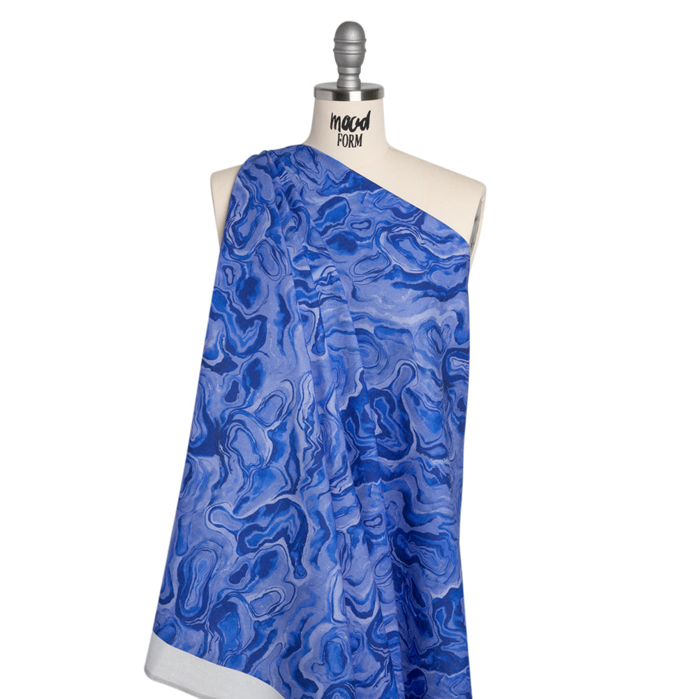 Linen-Rayon Woven - Blue Abstract - Skyscape Print - Mood Exclusive Chariot Collection Linen-Rayon Woven - Blue Abstract - Skyscape Print - Mood Exclusive Chariot Collection