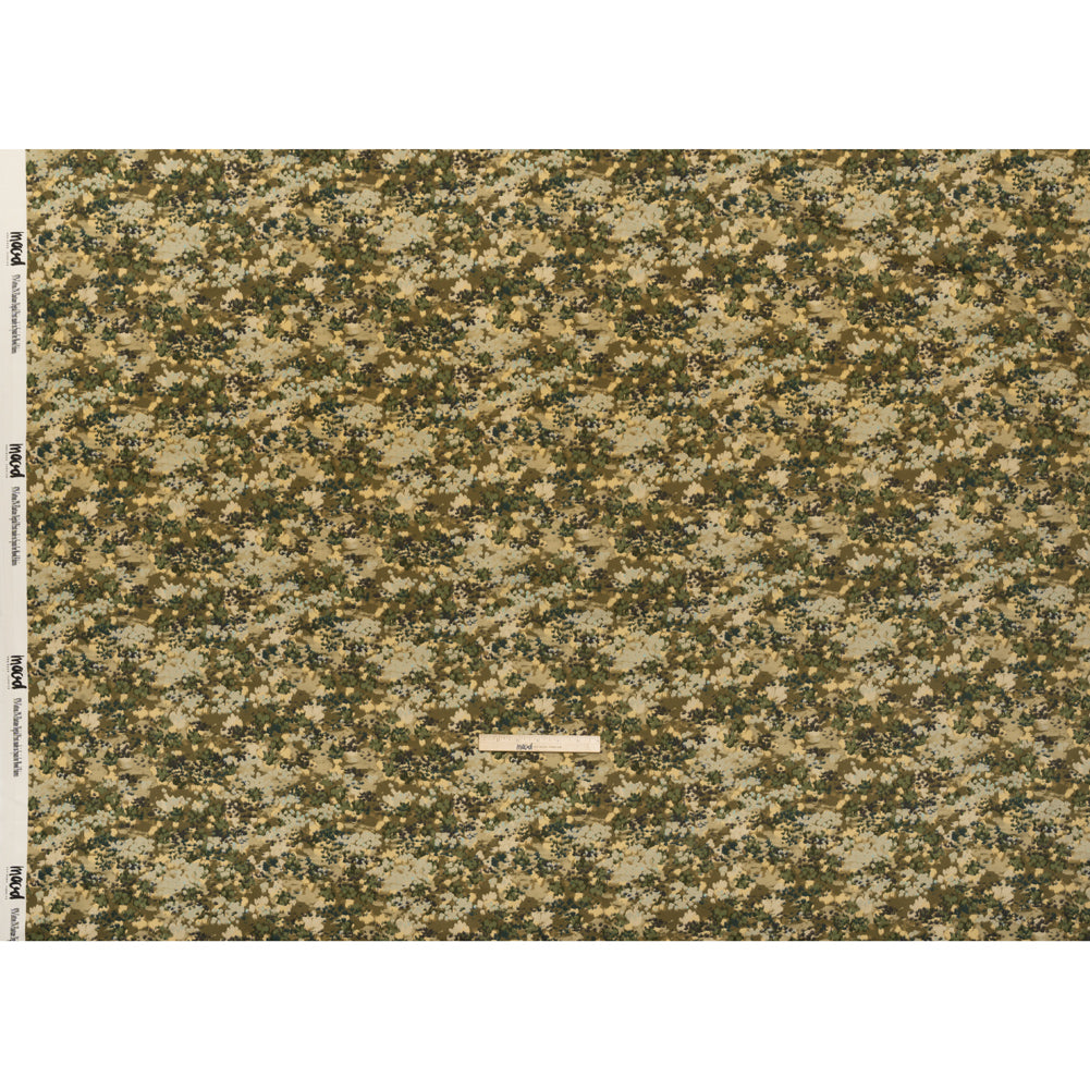 Stretch Cotton Sateen - Olive, Green and Beige Abstract Dots - Forest Lookout Print - Mood Exclusive Acadia Collection - Full Stretch Cotton Sateen - Olive, Green and Beige Abstract Dots - Forest Lookout Print - Mood Exclusive Acadia Collection - Full