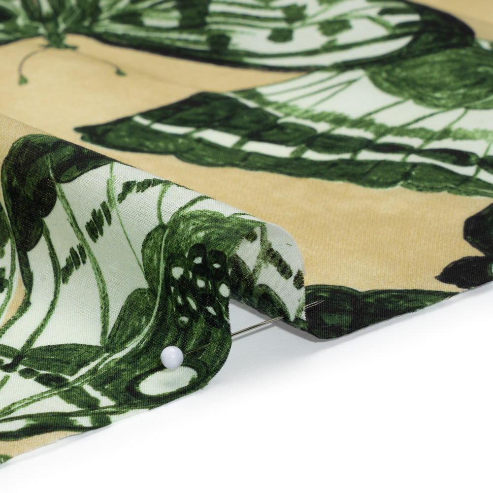 Cotton Voile - Green and Cream Butterflies - Monarch Mountain Print - Mood Exclusive Acadia Collection Cotton Voile - Green and Cream Butterflies - Monarch Mountain Print - Mood Exclusive Acadia Collection