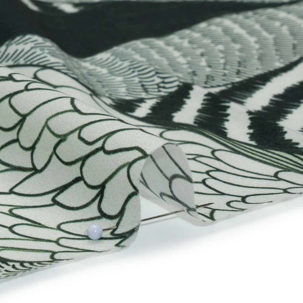 Cotton Voile - Dark Green and White Doodled Patterns - Forest Fantasy Print - Mood Exclusive Acadia Collection Cotton Voile - Dark Green and White Doodled Patterns - Forest Fantasy Print - Mood Exclusive Acadia Collection
