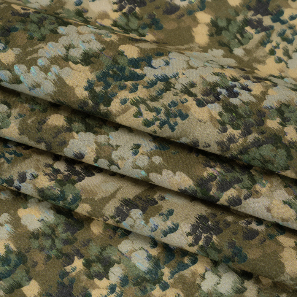 Cotton Voile - Olive, Green and Beige Abstract Dots - Forest Lookout Print - Mood Exclusive Acadia Collection - Folded Cotton Voile - Olive, Green and Beige Abstract Dots - Forest Lookout Print - Mood Exclusive Acadia Collection - Folded