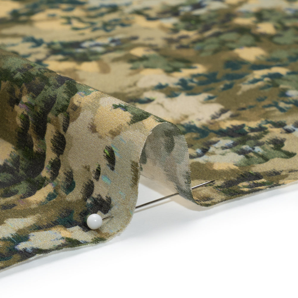 Cotton Voile - Olive, Green and Beige Abstract Dots - Forest Lookout Print - Mood Exclusive Acadia Collection - Detail Cotton Voile - Olive, Green and Beige Abstract Dots - Forest Lookout Print - Mood Exclusive Acadia Collection - Detail