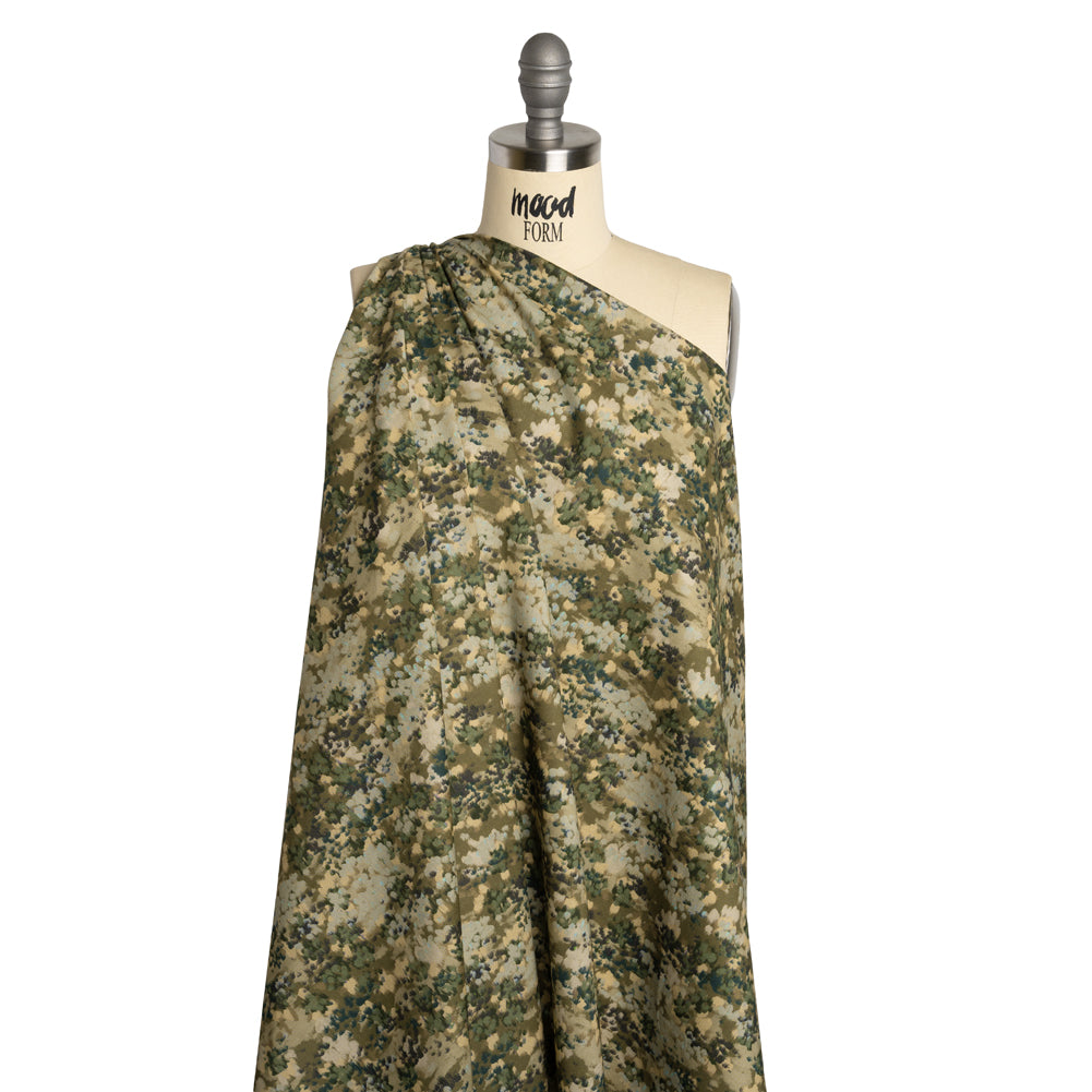 Cotton Voile - Olive, Green and Beige Abstract Dots - Forest Lookout Print - Mood Exclusive Acadia Collection - Drape Cotton Voile - Olive, Green and Beige Abstract Dots - Forest Lookout Print - Mood Exclusive Acadia Collection - Drape