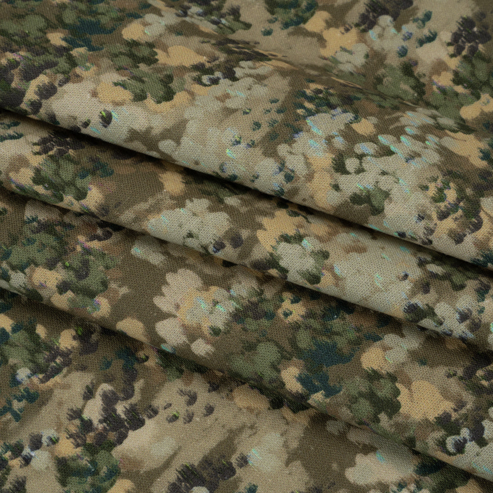 Linen and Rayon Woven - Olive, Green and Beige Abstract Dots - Forest Lookout Print - Mood Exclusive Acadia Collection Linen and Rayon Woven - Olive, Green and Beige Abstract Dots - Forest Lookout Print - Mood Exclusive Acadia Collection