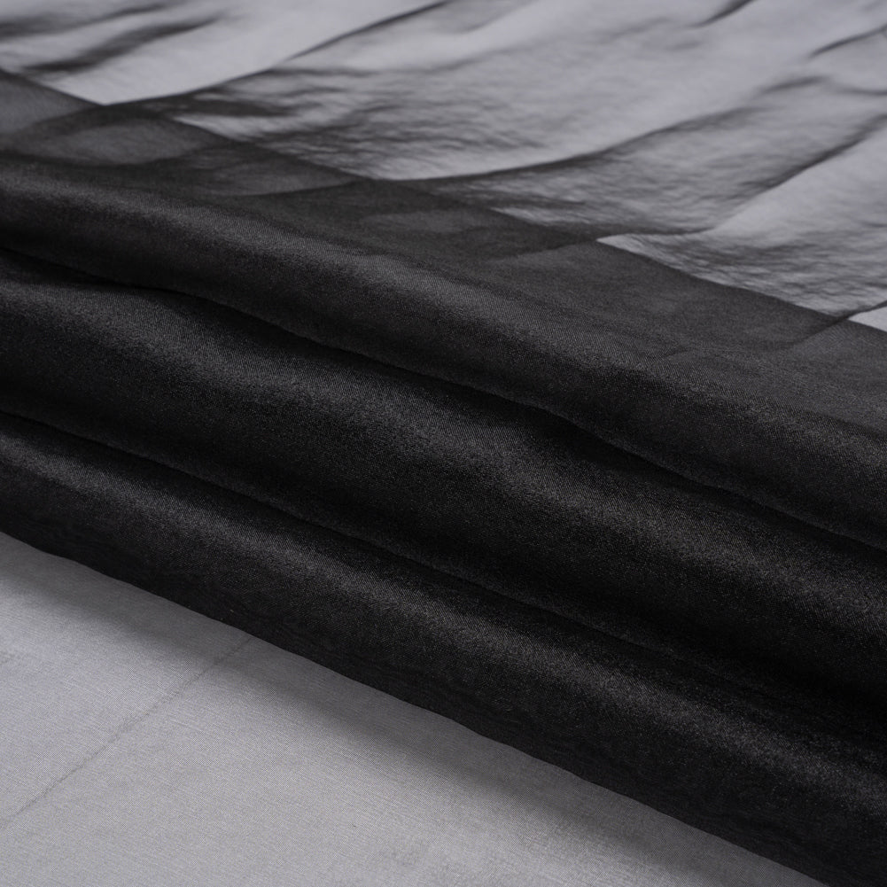 Polyester Organza - Black - Luscinia Collection by Mood - Folded Polyester Organza - Black - Luscinia Collection by Mood - Folded
